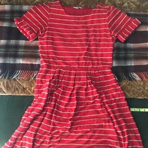 Bordeaux Striped Dress